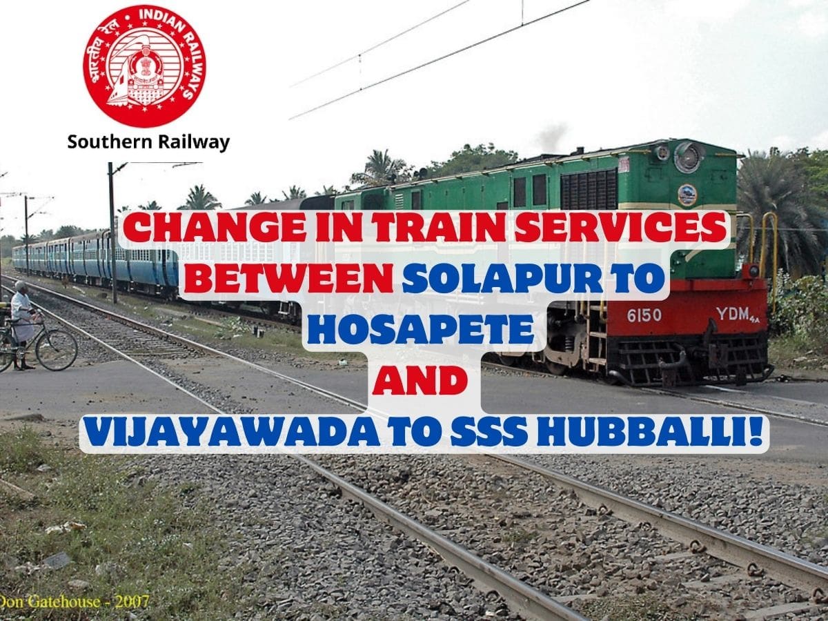 Change In Train Services Between Solapur To Hosapete