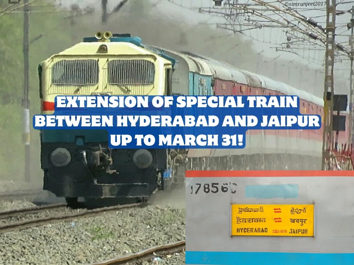 Extension Of Special Train Between Hyderabad And Jaipur